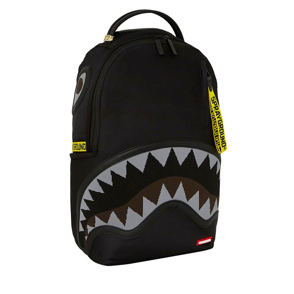 Zaino Unisex SPRAYGROUND in Tessuto Satin stampa Shark Central Yellow Tape Dlx