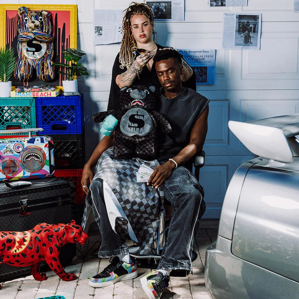 Zaino Teddy Bear SPRAYGROUND stampa Dripping Sharks in Paris Moneybear