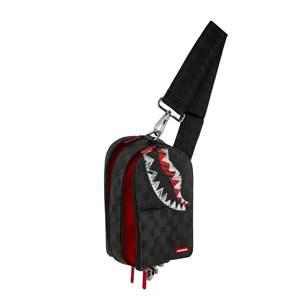 Monospalla SPRAYGROUND stampa Scribble Shark