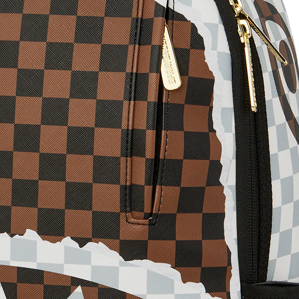 Zaino Unisex SPRAYGROUND stampa Cream and Brown Tear Check