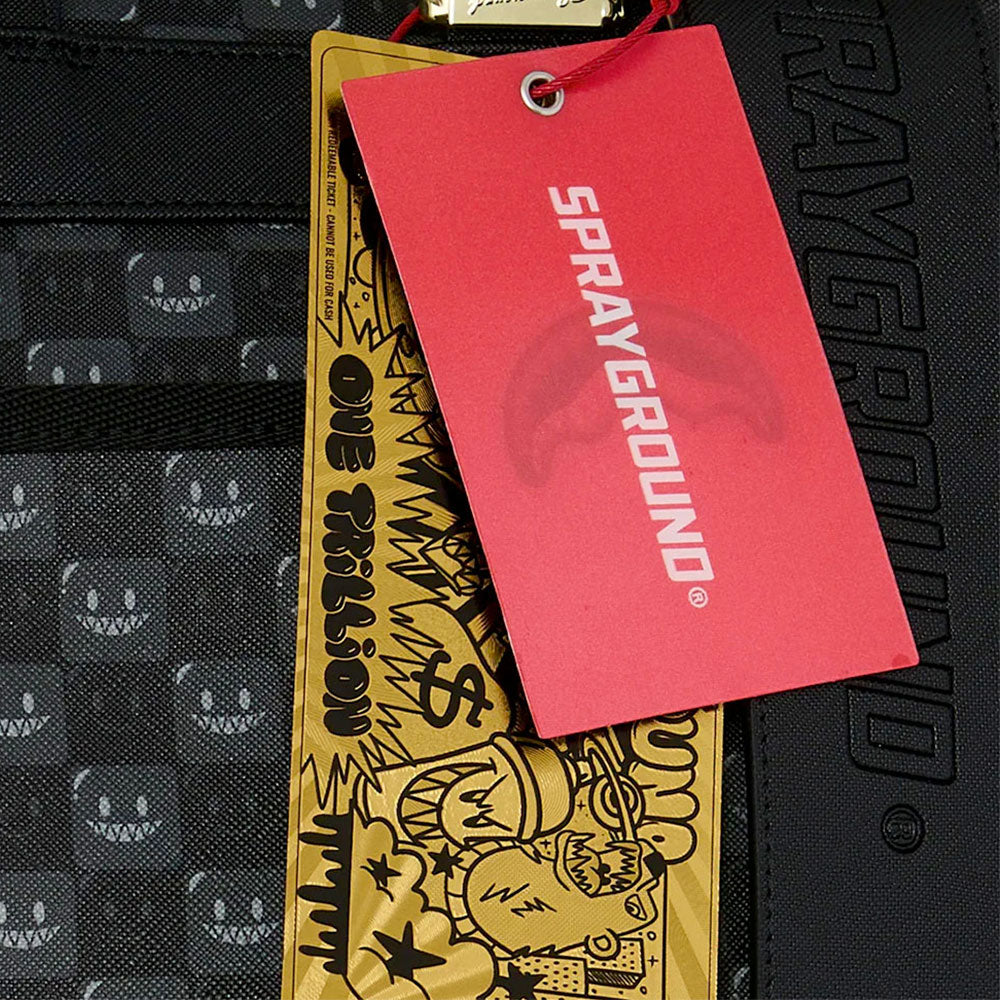 Zaino Unisex SPRAYGROUND stampa Sharks in Paris WTF Bubbly Black Check Monte Carlo