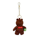 Portachiavi a Forma di Orso SPRAYGROUND stampa Sip WTF Bubbly Brown Check