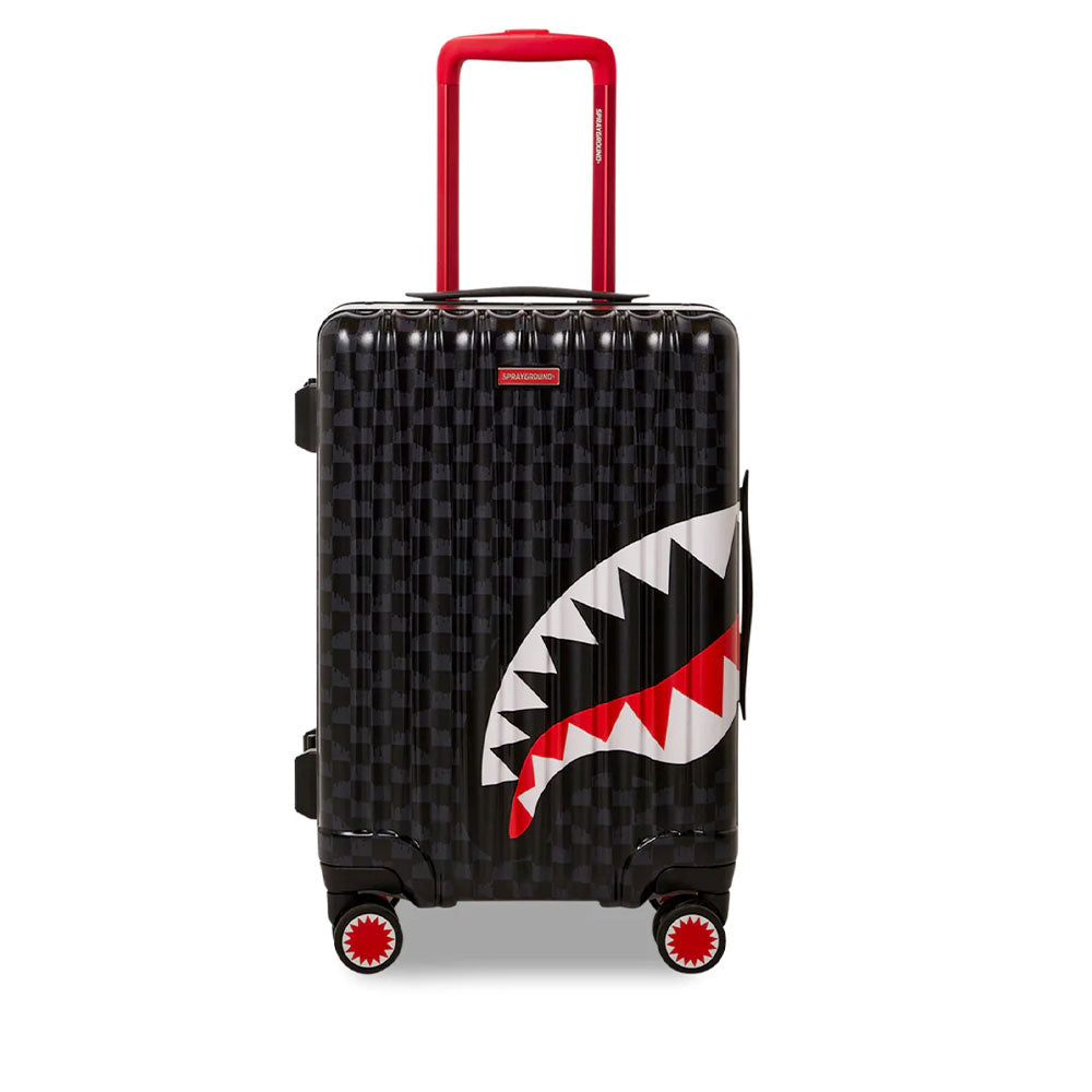 Trolley Cabina Sprayground Rigido 4 Ruote Stampa Drip Check Shark