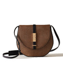 Borsa Donna Cross Over BORBONESE linea Out Of Office in Tela Rivestita OP Naturale e Pelle Nera