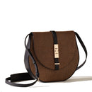 Borsa Donna Cross Over BORBONESE linea Out Of Office in Tela Rivestita OP Naturale e Pelle Nera