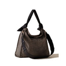 BORBONESE Große Hobo-Damentasche „Lover“ aus bedrucktem Stoff in Natur und Schwarz