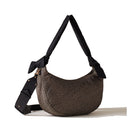 Borsa Donna Hobo Medium BORBONESE linea Lover in Tessuto stampa Op Naturale e Nero