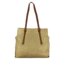 Borsa Shopping a Spalla BORBONESE in Tessuto stampa Op Beige Brown