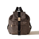Women's Natural and Black Recycled Fabric Backpack BORBONESE Cortina
