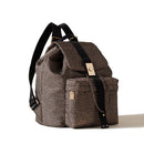 Women's Natural and Black Recycled Fabric Backpack BORBONESE Cortina