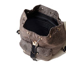 Women's Natural and Black Recycled Fabric Backpack BORBONESE Cortina