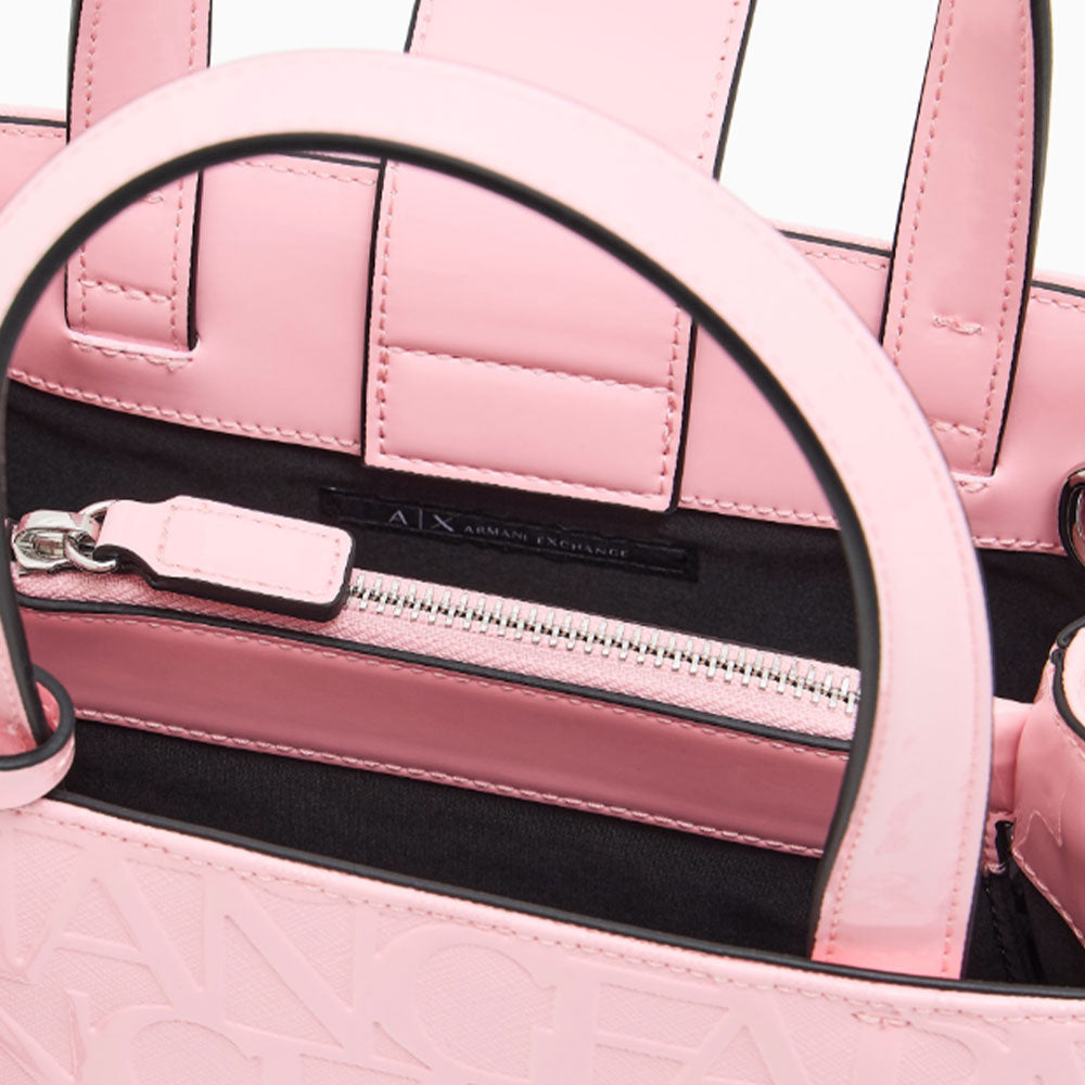 ARMANI EXCHANGE Damenhandtasche mit Schultergurt, glänzende Sonnenuntergangsfarbe, kleine Größe