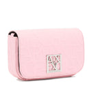 ARMANI EXCHANGE Damen-Umhängetasche in glänzender Sundown-Farbe, geschlossen mit Klappe und Clip