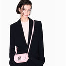 ARMANI EXCHANGE Damen-Umhängetasche in glänzender Sundown-Farbe, geschlossen mit Klappe und Clip