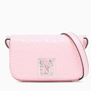 ARMANI EXCHANGE Damen-Umhängetasche in glänzender Sundown-Farbe, geschlossen mit Klappe und Clip