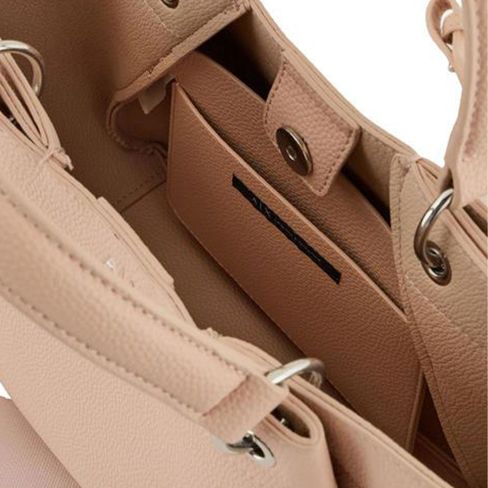 Damenhandtasche mit Schultergurt mit ARMANI EXCHANGE-Logo, Farbe Sunrise