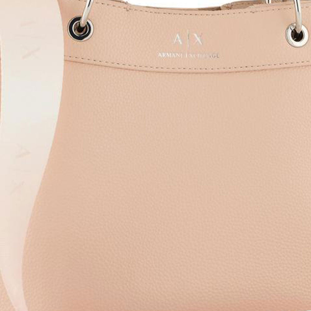 Damenhandtasche mit Schultergurt mit ARMANI EXCHANGE-Logo, Farbe Sunrise