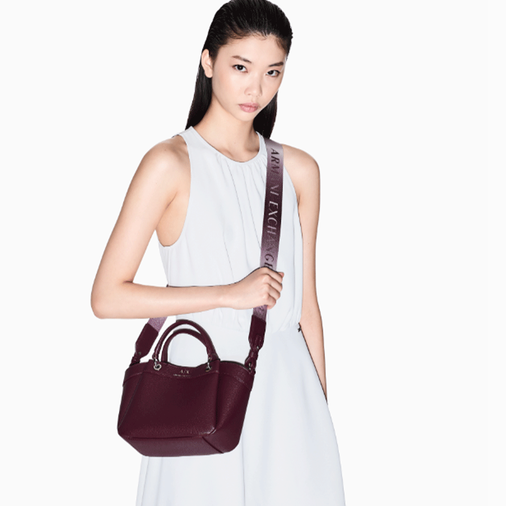 Borsa Donna a Mano con Tracolla Logata ARMANI EXCHANGE Colore Groove Misura Piccola