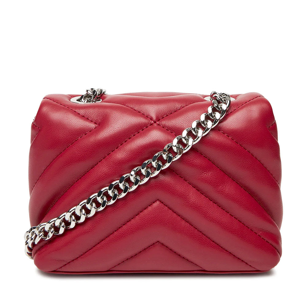 Kleine Damen-Umhängetasche mit Überschlag und Clip ARMANI EXCHANGE Modell Susy in Red Dahlia