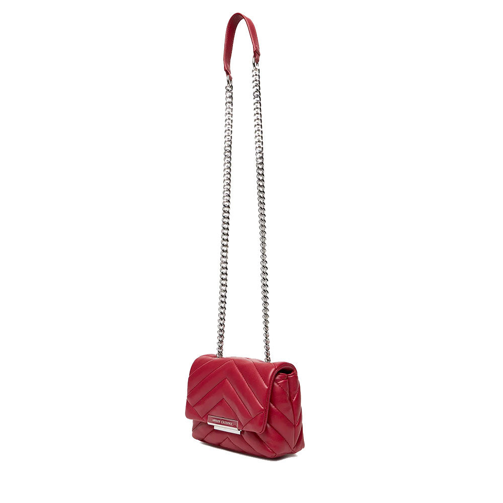 Kleine Damen-Umhängetasche mit Überschlag und Clip ARMANI EXCHANGE Modell Susy in Red Dahlia