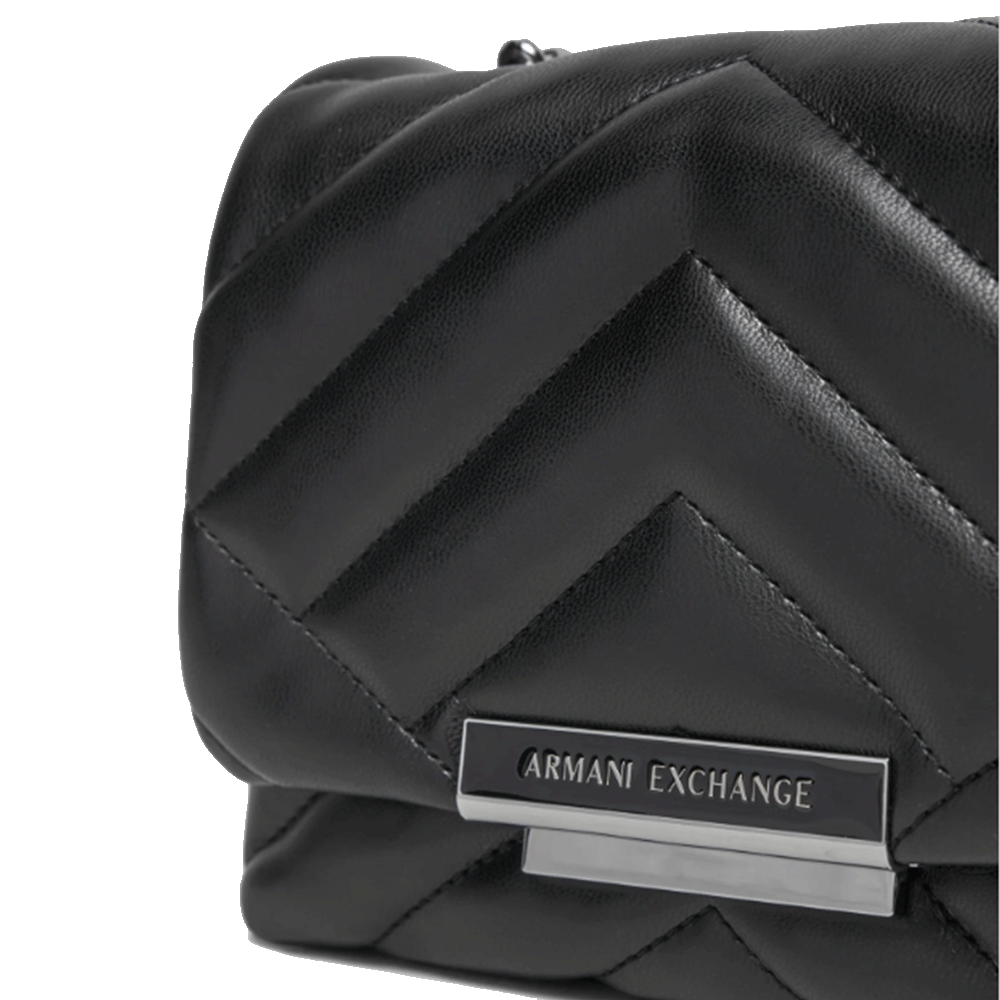 Borsa Donna a Tracolla Chiusa con Patta e Clip ARMANI EXCHANGE Colore Nero
