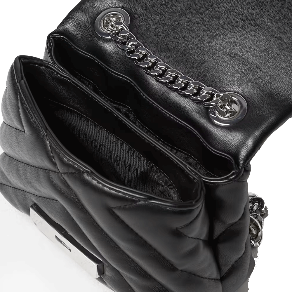 Borsa Donna Mini a Tracolla Chiusa con Patta e Clip ARMANI EXCHANGE Colore Nero Linea Susy