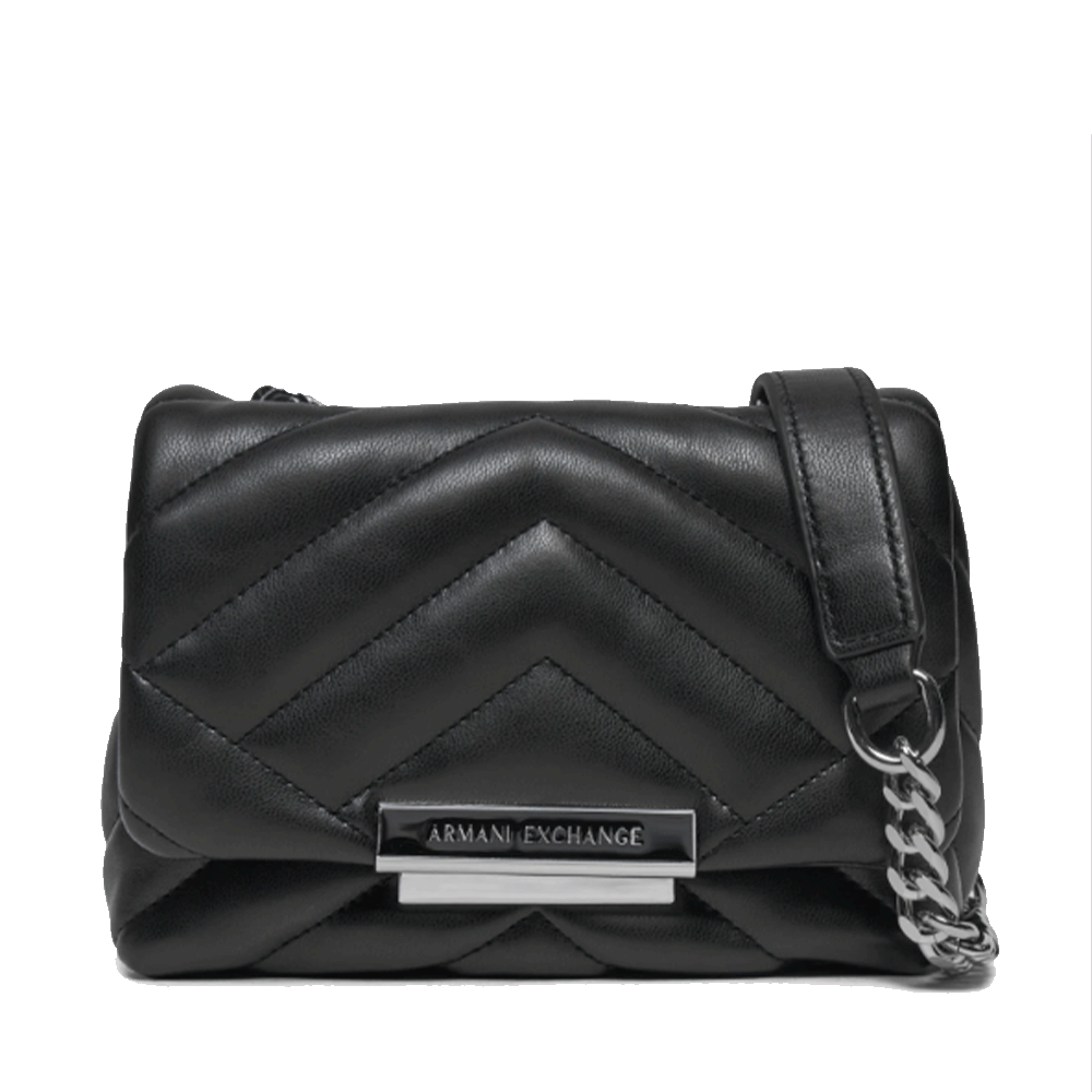 Borsa Donna a Tracolla Chiusa con Patta e Clip ARMANI EXCHANGE Colore Nero