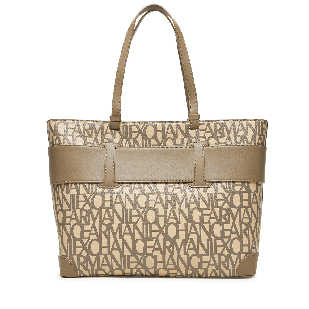 Women's Shoulder Shopper Bag ARMANI EXCHANGE in Sand and Brown Bass