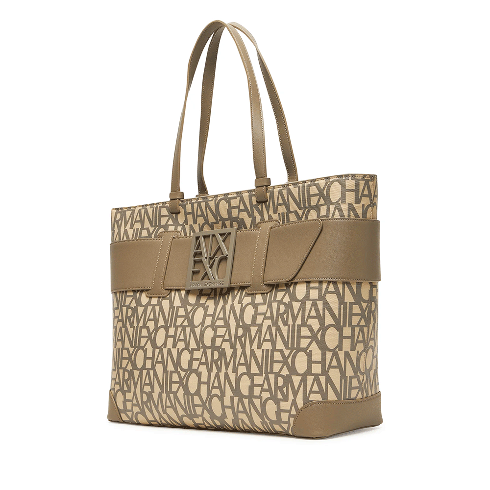 Women's Shoulder Shopper Bag ARMANI EXCHANGE in Sand and Brown Bass