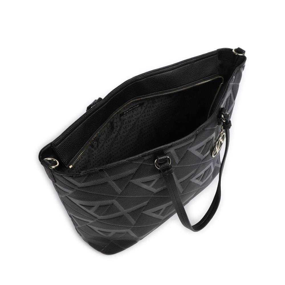 Women's Black Shoulder Shopper Bag ARMANI EXCHANGE in Black