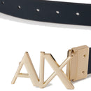 Cintura Uomo in Pelle ARMANI EXCHANGE Reversibile Colore Black - Blue Navy con Fibbia Logata Oro