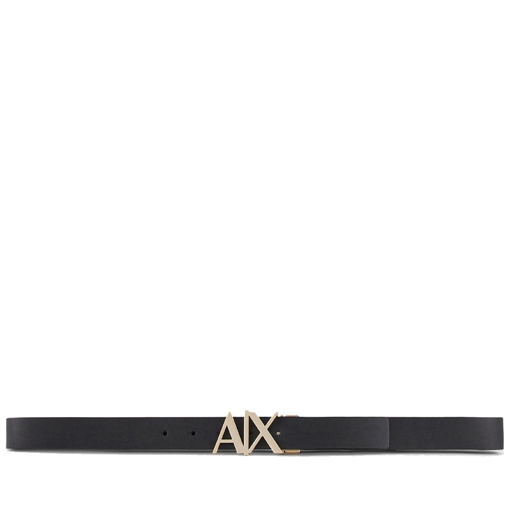 Cintura Uomo in Pelle ARMANI EXCHANGE Reversibile Colore Black - Blue Navy con Fibbia Logata Oro