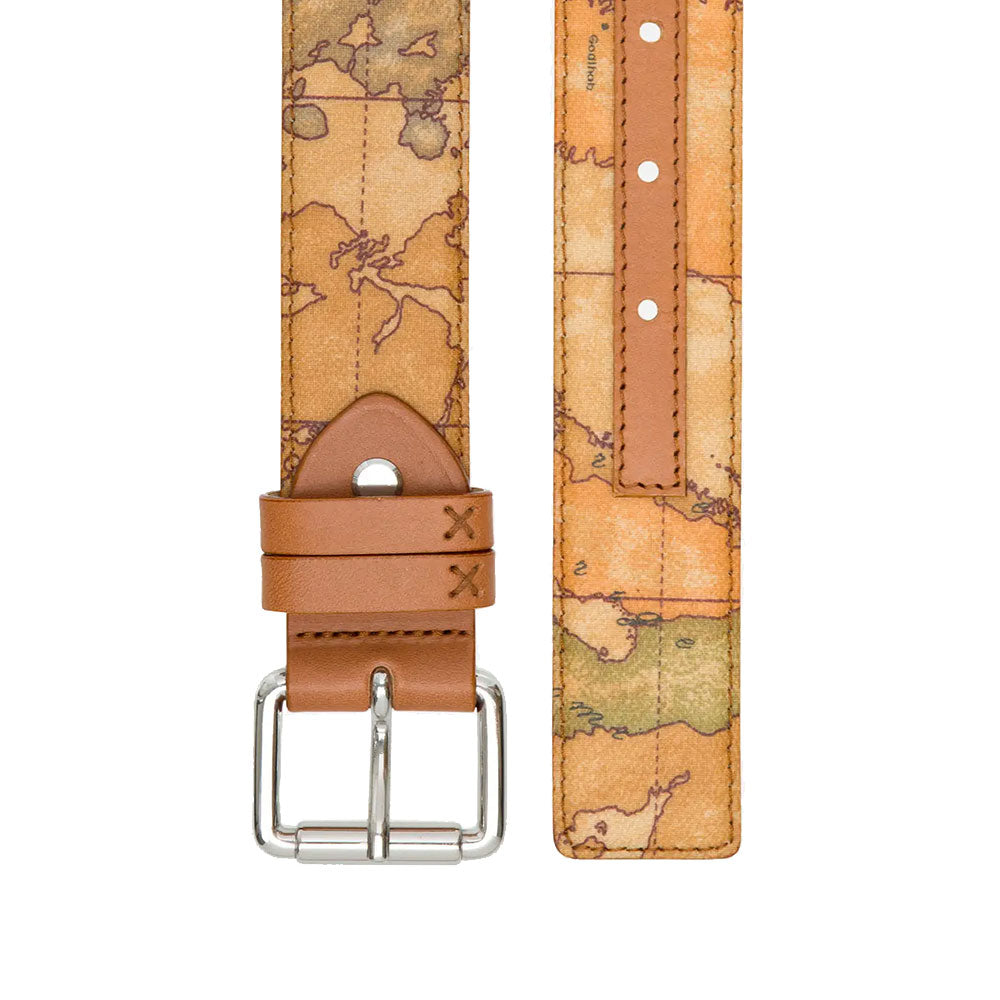 Alviero Martini 1A Classe Unisex-Gürtel Geo Classic-Linie mit A365-Platin-Schnalle