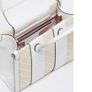 Borsa Donna a Mano LIU JO in Rafia con Logo Ricamato Off White