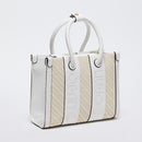 Borsa Donna a Mano LIU JO in Rafia con Logo Ricamato Off White