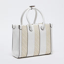 Borsa Donna a Mano LIU JO in Rafia con Logo Ricamato Off White