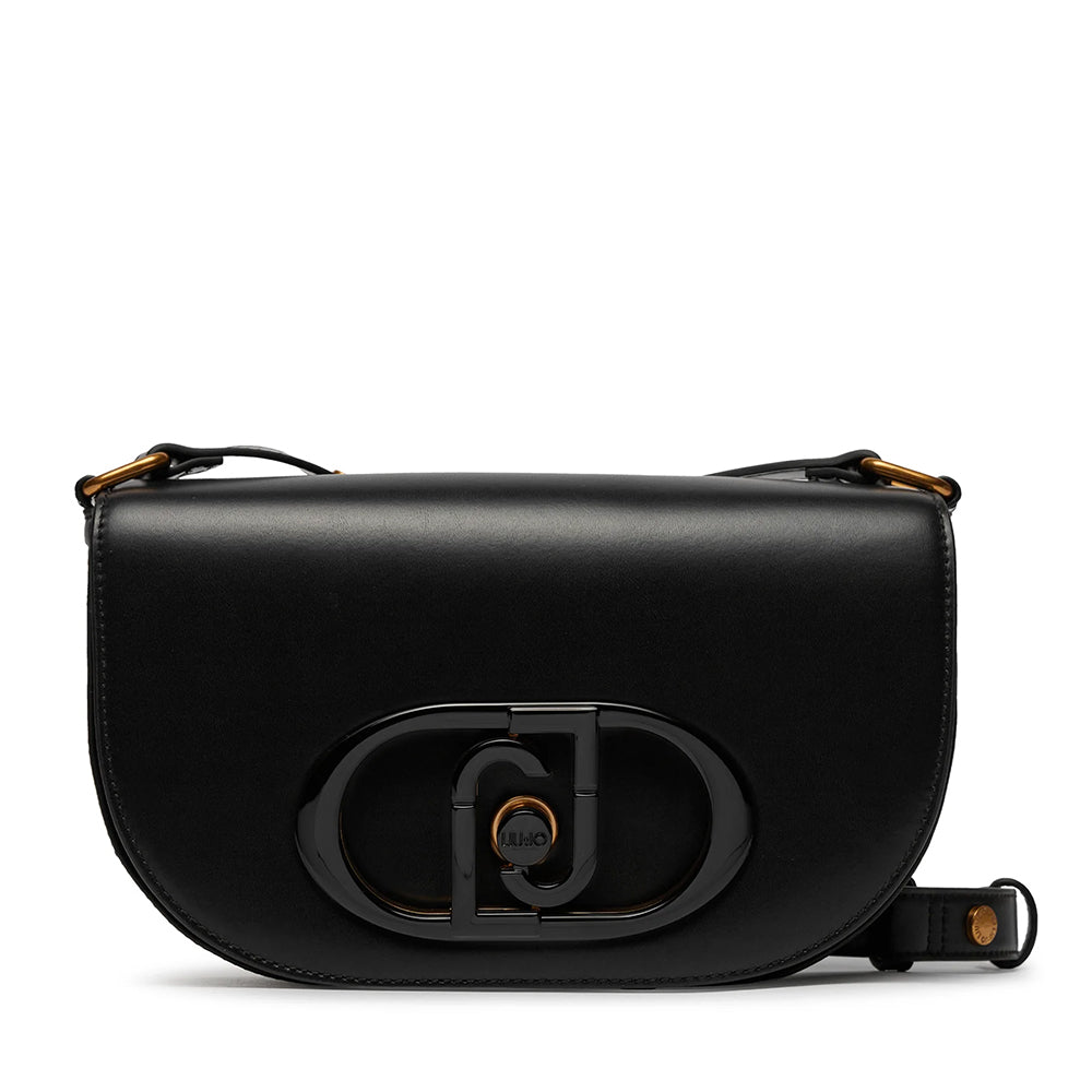 LIU JO Schwarze Damen-Umhängetasche mit Maxi-Logo