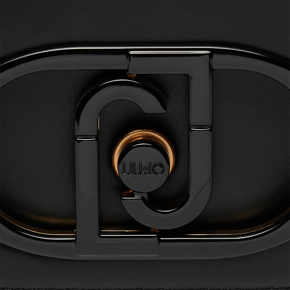LIU JO Schwarze Damen-Umhängetasche mit Maxi-Logo