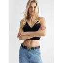 LIU JO Damengürtel H 3,5 cm aus schwarzem Leder