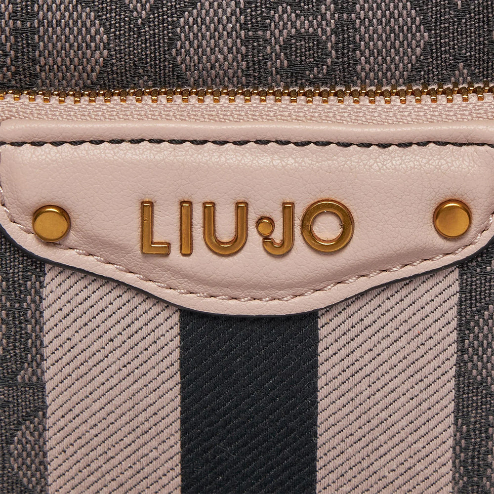 LIU JO Umhängetasche aus Stoff mit schwarzem Jacquard-Logo