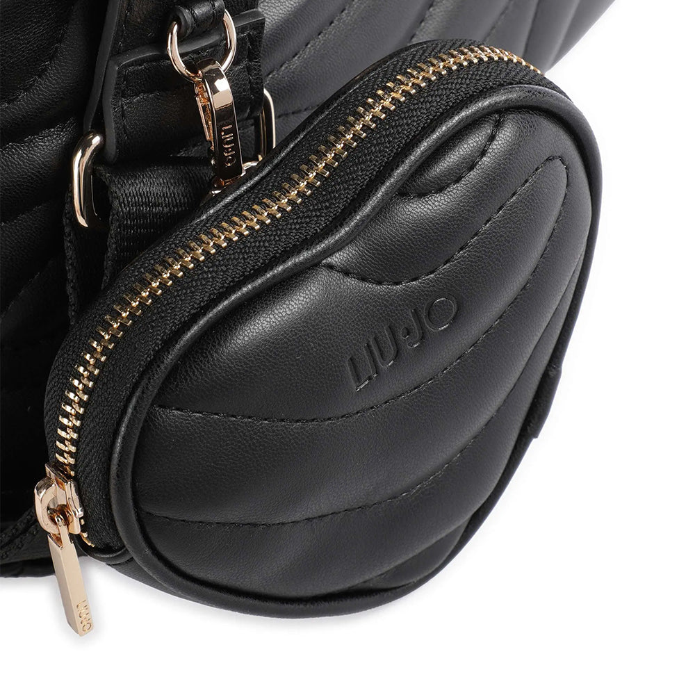 LIU JO Better Black Quilted Damenhandtasche mit Anhänger