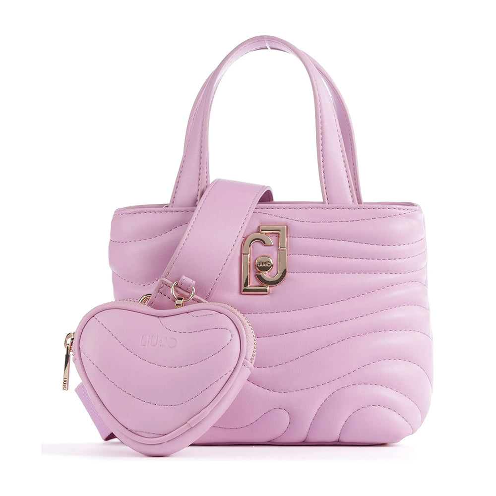 LIU JO Better Lavender Pink Quilted Damenhandtasche mit Anhänger