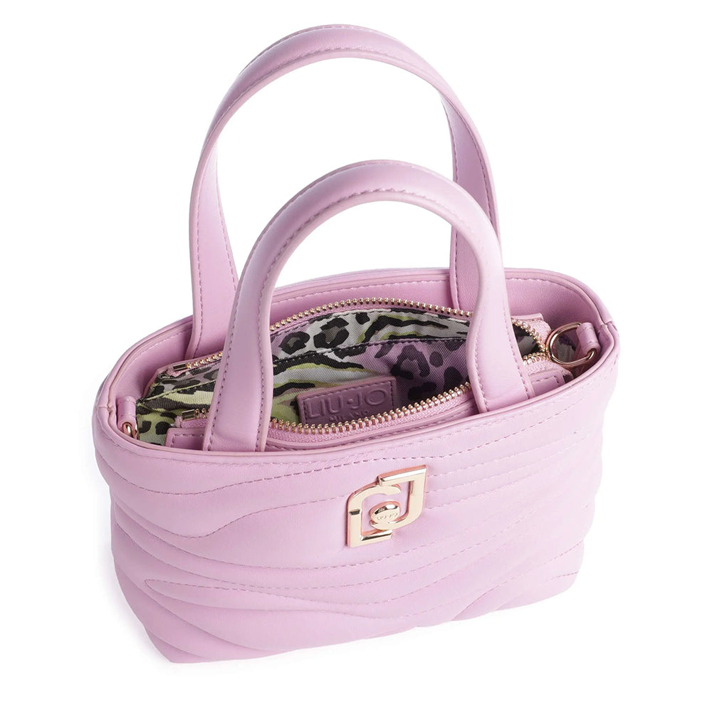 LIU JO Better Lavender Pink Quilted Damenhandtasche mit Anhänger