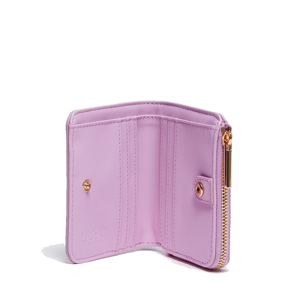 Porta Carte con Zip e Bottone LIU JO Better Rosa Lavanda