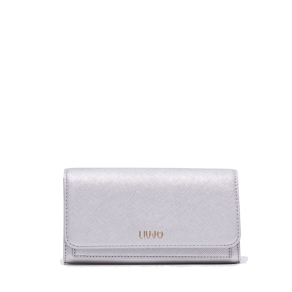 LIU JO Better Silver Damen-Clutch mit Schultergurt