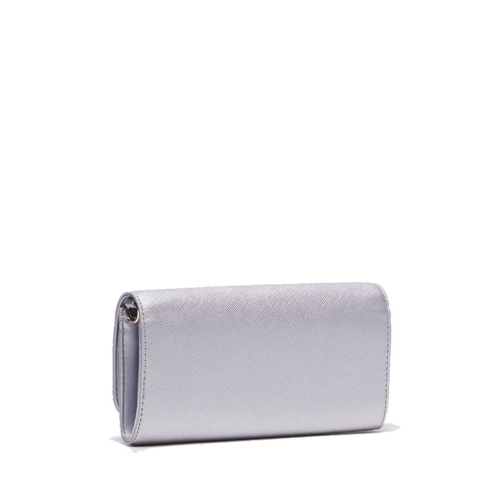 LIU JO Better Silver Damen-Clutch mit Schultergurt