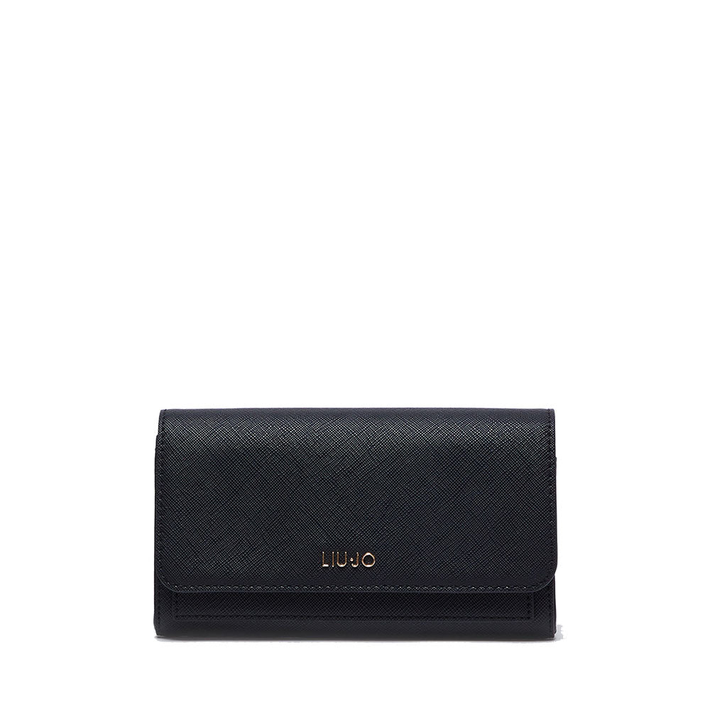 LIU JO Better Damen-Clutch mit Schultergurt, Schwarz