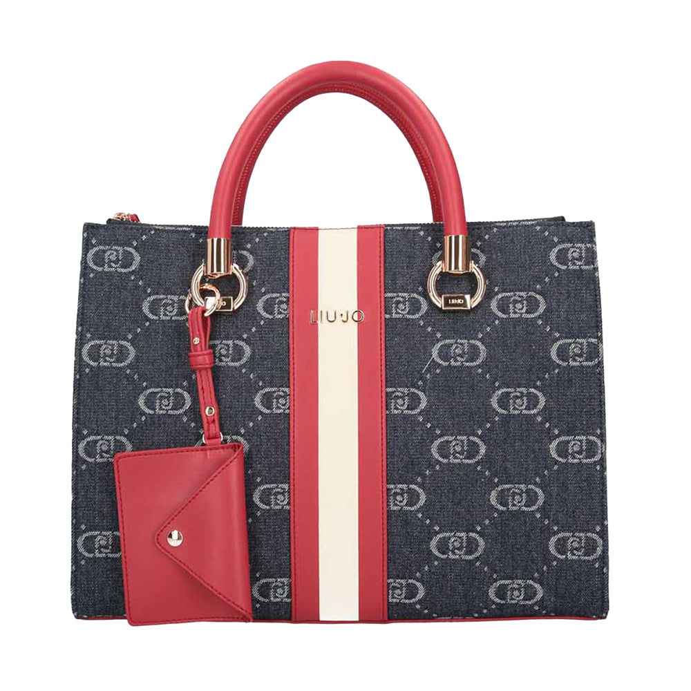 LIU JO Damen Handtasche aus Denim-Jacquard Farbe Blue Denim