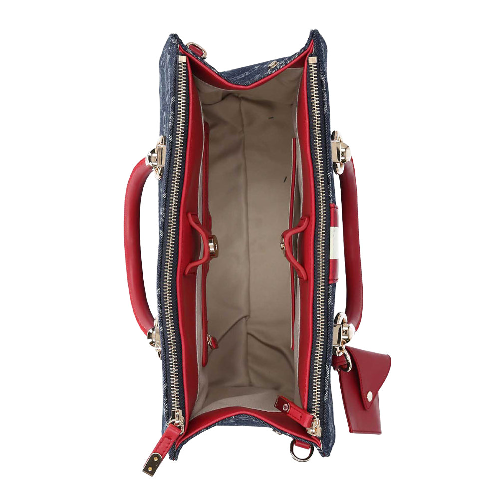 LIU JO Damen Handtasche aus Denim-Jacquard Farbe Blue Denim