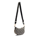 Hobo Bag Small con Tracolla LIU JO in Tessuto Jacquard con Logo All Over Nero